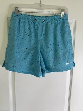Humankind Aqua Blue Sprinkles Swim Shorts Size M (Missing Drawstring)